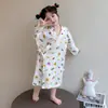 Bata de Noche para Niña Primavera y Otoño Bebé Niña Bata Absorbente de Baño Pijama de Gasa para Niños de Manga Larga Ropa de Casa de Primavera para Niñas