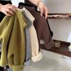 Suéter infantil da Coreia do Sul 2023 Inverno gola alta parcial para meninos cor sólida forrado com fleece blusa de frio estilo western para meninas