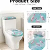 Nuevo producto transfronterizo: Juego de cubiertas de tela para polvo de inodoro con diseño de flamenco para uso doméstico, decoración de funda para asiento de inodoro con decoración de tapa de tanque de agua