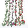 Enredadera de Rosas Simulada 16 Cabezas Rosa de Mampostería Flor Falsa Ratán Dormitorio Restaurante Techo Pared de Flores Decoración Enredadera