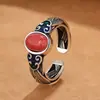 Anillo de nube auspiciosa esmaltado cloisonné vintage para mujer, imitación de cera de abeja, anillo abierto, diseño de nicho, regalo creativo para el Día de la Madre