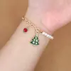 Joias de Natal Novas Europeias e Americanas Transfronteiriças Liga de Zinco Árvore de Natal Velho Boneco de Neve Rena Floco de Neve Sino Pulseira de Natal