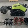 Micro-rotocultivador multifuncional controlado por control remoto, máquina agrícola para zanjeo y deshierbe de huertos, cortacésped de orugas diésel