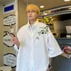 Nueva Camisa de Manga Corta Estilo Chino Hoja de Bambú Verano Nuevo Seda de Hielo Marca de Moda Nacional Camisa Holgada Chaqueta Casual