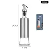 Ollero de Vidrio para Aceite, Botella de Condimentos de Cocina de Gran Capacidad, Botella Dispensadora Sellada Anti-Goteo para Salsa de Soja y Vinagre, Botella de Aceite Graduada de Vidrio
