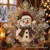 Copos de Nieve Navideños Atrapasoles Pintura Diamante Navideña Adorno Colgante Acrílico con Forma de Copo de Nieve