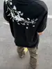 Camisetas Bordadas Florales de Manga Corta Estilo High Street Americano para Hombres y Mujeres, Marca Trendy de Verano, Camisetas Sueltas y Versátiles Estilo Retro para Parejas