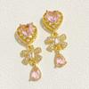 Preservação de cor 14K ouro prata zircônio amor arco gota de água pingente contas faça você mesmo pulseira de cristal colar acessórios