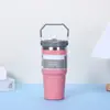 Taza de Coche Transfronteriza de 30 oz con Asa, Gran Capacidad, Taza de Hielo para Mantener Frío Montable en Coche con Popote, Botella de Agua Deportiva Portátil para Exteriores