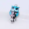 Colar de coruja fofo europeu e americano transfronteiriço DIY com pingente duplo redondo prateado vintage acessórios de joia