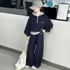 Traje Informal de Otoño para Niñas 2025 Nuevo Estilo Coreano Moda Ropa Infantil Sudadera de Primavera Otoño Pantalones de Pierna Ancha Conjunto de Dos Piezas