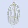Mini Jaula de Pájaros de Hierro Hueca Adorno para Jardín Plantas Decoración DIY Accesorio de Simulación