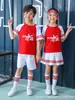 Trajes de Performance de Cheerleading Infantil para o Dia de Ano Novo Trajes para Competição Esportiva de Escola Primária Uniformes de Classe Estilo Chinês Eu Amo Você China Performance