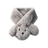 Bufanda de peluche adorable para cachorro de otoño e invierno, diseño de osito de peluche adorable, calentador de cuello cruzado estilo coreano, piel sintética de zorro, bufanda cálida