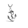 Venta caliente, colgante de acero de titanio con ancla de barco de moda europea y americana, colgante de acero inoxidable retro personalizado para hombres, joyería al por mayor HC055