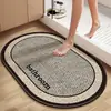 Alfombrilla Absorbente para Baño, Felpudo Antideslizante, Alfombrilla de Piso de Lino y Tierra de Diatomeas, Alfombrilla de Secado Rápido para Entrada de Inodoro