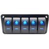 Coche, RV, Yate, Barco Modificación Interruptor Basculante de Aluminio de 5 Posiciones Luz LED Interruptor de Instalación Control Central Encendido-Apagado