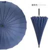 Guarda-chuva Longo de 24 Ossos para Homem com Cabo de Couro Grande, Haste Dupla Reta, Guarda-chuva Grande com Cabo Reto para Mulher, Logotipo Especial para Resistência ao Vento e à Chuva