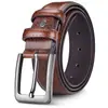 Cinto Paul vintage de couro sintético para homens, cinto retrô business casual para homens jovens e de meia-idade, cinto para jeans com fivela de pino, moderno