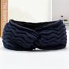 Faixa de cabelo de lã com forro de fleece para outono e inverno, borda larga, acessórios de cabelo quentes, faixa de cabeça de tricô europeia e americana, cor sólida acrílica, protetores de ouvido esportivos, novo