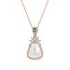 Collar Nuevo Estilo Chino de Plata de Ley S925 con Colgante de Gota de Agua para Mujer, Cadena para Clavícula con Colgante de Zircón y Calcedonia Natural de Estilo Nacional de Gama Alta Venta al por Mayor