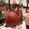 Bolso de mujer de cuero genuino otoño e invierno Nuevo bolso tote de cuero de curtido vegetal retro primera capa piel de vaca bandolera de hombro para mujer 219