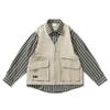 Chaqueta de solapa a rayas de nuevo color otoño 2023 estilo Southern Xia abrigo retro japonés de dos piezas falsas para hombre