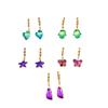 Moda Verano Vidriera Estrella de Mar Mariposa Aretes Colgante Amor Palma Corto Hebilla para la Oreja Joyería para Mujer de Acero al Titanio con Conservación del Color