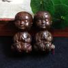 Fabricante Venta al por Mayor Adornos de Madera de Agar Vietnamita Cuero Negro Piezas de Mango Talladas en Madera Artesanías Venta al por Mayor