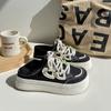 Beier 2024 Verão novo super chique pequeno amor dedo do pé grande sapatos casuais respiráveis bidirecional slip-on meio chinelos sapatos de lona