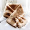 Dropshipping Estilo Coreano Inverno Novo Pelo Sintético Espessado Confortável e Quente Cachecol de Pelo Sintético de Coelho Cachecol Feminino Cor Lisa