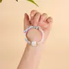 Pulsera Trenzada de Cordón con Hebilla de Paz de Calcedonia Blanca y Vidrio Blanco al por Mayor, Pulsera Cultural Creativa para Mujer de Estilo Chino Nuevo, Fresca y de Moda