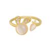 Anillo Abierto de Conejo con Baño de Oro Real Incrustado de Diamantes Moda Elegante Sentido del Diseño Anillo de Lujo Ligero Pulsera Personalizada de Alto Grado