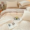 Conjunto de Cama de Veludo Coral de Quatro Peças Outono e Inverno Lençóis de Cama Capa de Edredom Flanela Veludo Leite Roupa de Cama Capa de Edredom Peluda Conjunto de Lençóis de Cama de Três Peças