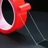 Cinta Adhesiva de Doble Cara Transparente para Coche, Tubo Pequeño Transparente, Impermeable, Sin Rastro, Película Roja Transparente, Acrílica, Venta al por Mayor