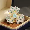 Broche de Flor de Zirconia Azul Rosa de Lujo de Gama Alta con Incrustaciones de Piedra, Pin Floral Tridimensional para Mujer
