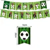 Platos de Papel, Vasos de Papel, Servilletas de Papel, Manteles, Juego de Vajilla Desechable para Fiesta Temática de Fútbol Verde de Nuevo Producto Transfronterizo Suministros