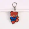 Chaveiro de acrílico transparente dupla face urso de desenho animado macio fofo estilo ins da Coreia do Sul acessórios de pingente para mochila escolar