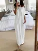 2026 Nuevo Vestido Largo Elegante y de Moda de Color Sólido con un Hombro y Manga Corta para Mujer en Plataformas Independientes Europeas y Americanas de Amazon Transfronterizo