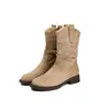 Primeiro Encontro Aumento de Temporada Botas Plataforma Femininas 2026 Novo Retro Salto Grosso Meia-Panturrilha Botas Martin Botas Curtas