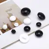 Botones de Hongo de Resina Blancos y Negros para Abrigos de Lana, Suéteres, Botones Redondos para Camisas de Gasa, Pequeños Botones Decorativos Versátiles