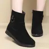 Botines con Forro de Polar para Mujer 2026 Nuevo Estilo Invierno Botas de Algodón Planas Engrosadas para Mujeres de Mediana Edad y Mayores, Botines Cortos Cálidos y Antideslizantes