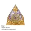 Pirâmide de Cristal Natural 5cm Estilo Europeu e Americano Decoração de Mesa para Casa e Escritório Ornamento de Pirâmide de Resina para Yoga Meditação