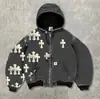 2025 Europeo y Americano Exportación Transfronterizo Código Europeo Nueva Sudadera con Capucha para Hombre Estampado Digital Ajustada con Cremallera para Hombre
