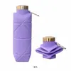 Garrafa de água esportiva dobrável, garrafa de água dobrável de silicone em forma de diamante portátil para atividades ao ar livre, recipiente de água dobrável retrátil para caminhada e viagens