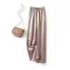 Pantalones de pierna ancha plisados de ácido acético satinado para mujer, nuevos de verano, textura, tipo mopa, pantalones casuales, rectos, fluidos, holgados