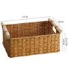 Grande cesta de armazenamento com trama semelhante ao rattan, no estilo INS da moda, perfeita para organizar armários e guarda-roupas, e para armazenamento simples na sala de estar