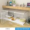 Jaula para Gatos con WC, Espacio Libre Estilo Villa Jaula Vacía para Interiores, Casa para Gatos para Uso Doméstico, Nido Pequeño para Gatos de Tres Niveles