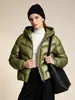 Chaqueta corta de plumón cómoda, ligera y sin presión con 95% de plumón de ganso blanco, abrigo cálido unisex con capucha para invierno 086