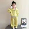Conjunto de Roupa para Meninas Primavera e Outono 2026 Novo Estiloso Moletom com Zíper Casual Infantil e Calça de Moletom Conjunto de Três Peças Roupa de Primavera